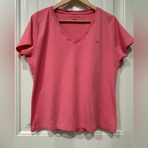 Tommy Hilfiger Pink V-Neck Women's T-Shirt